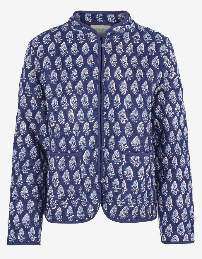 Dilli Grey Nehru Collar Jacket Blue