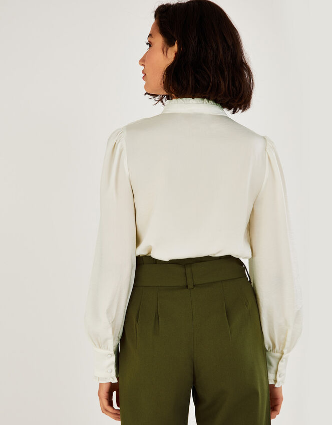 Anna Satin Blouse in Recycled Polyester, Ivory (IVORY), large