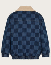 Denim Borg Jacket, Blue (BLUE), large