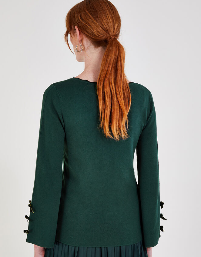 Blair Bow Jumper, Green (DARK GREEN), large
