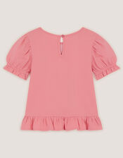 Sequin Butterfly Cotton T-Shirt, Pink (PINK), large