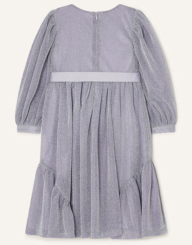 Erin Sparkle Long Sleeve Dress, Silver (SILVER), large