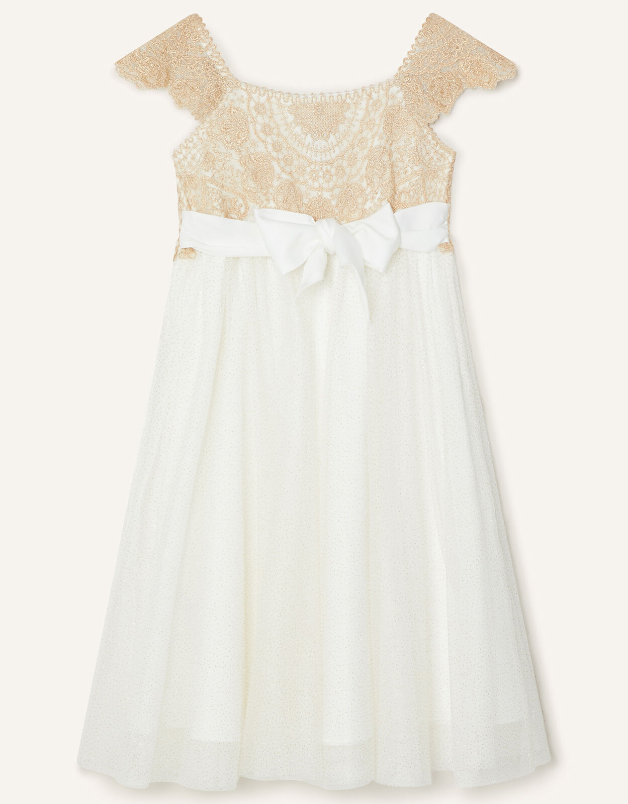 Estella Shimmer Dress Gold Girls Dresses Monsoon UK