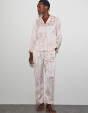 Molly Embroidered Stripe Pyjama Set, Pink (PINK), large