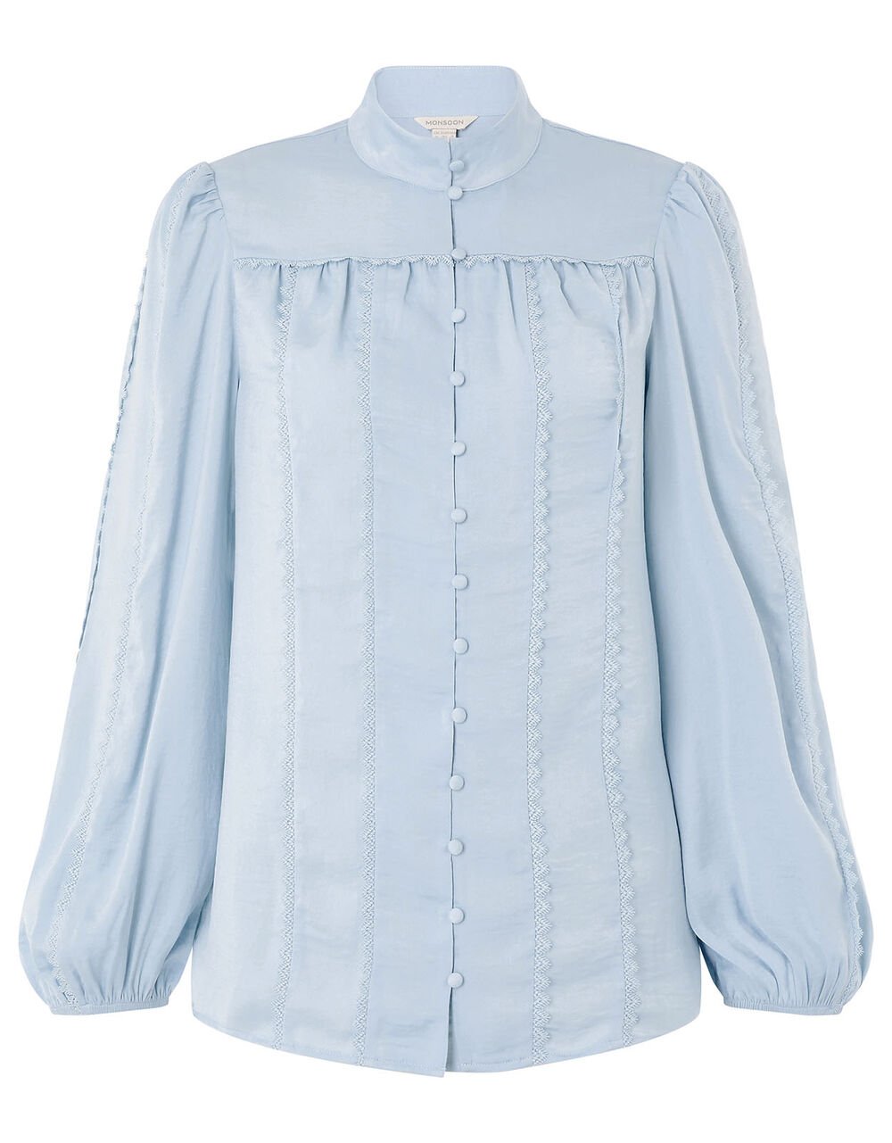 Aisha Lace Trim Blouse Blue | Blouses & Shirts | Monsoon UK.
