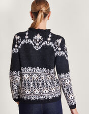 Fabe Fair Isle Jumper, Grey (CHARCOAL), large