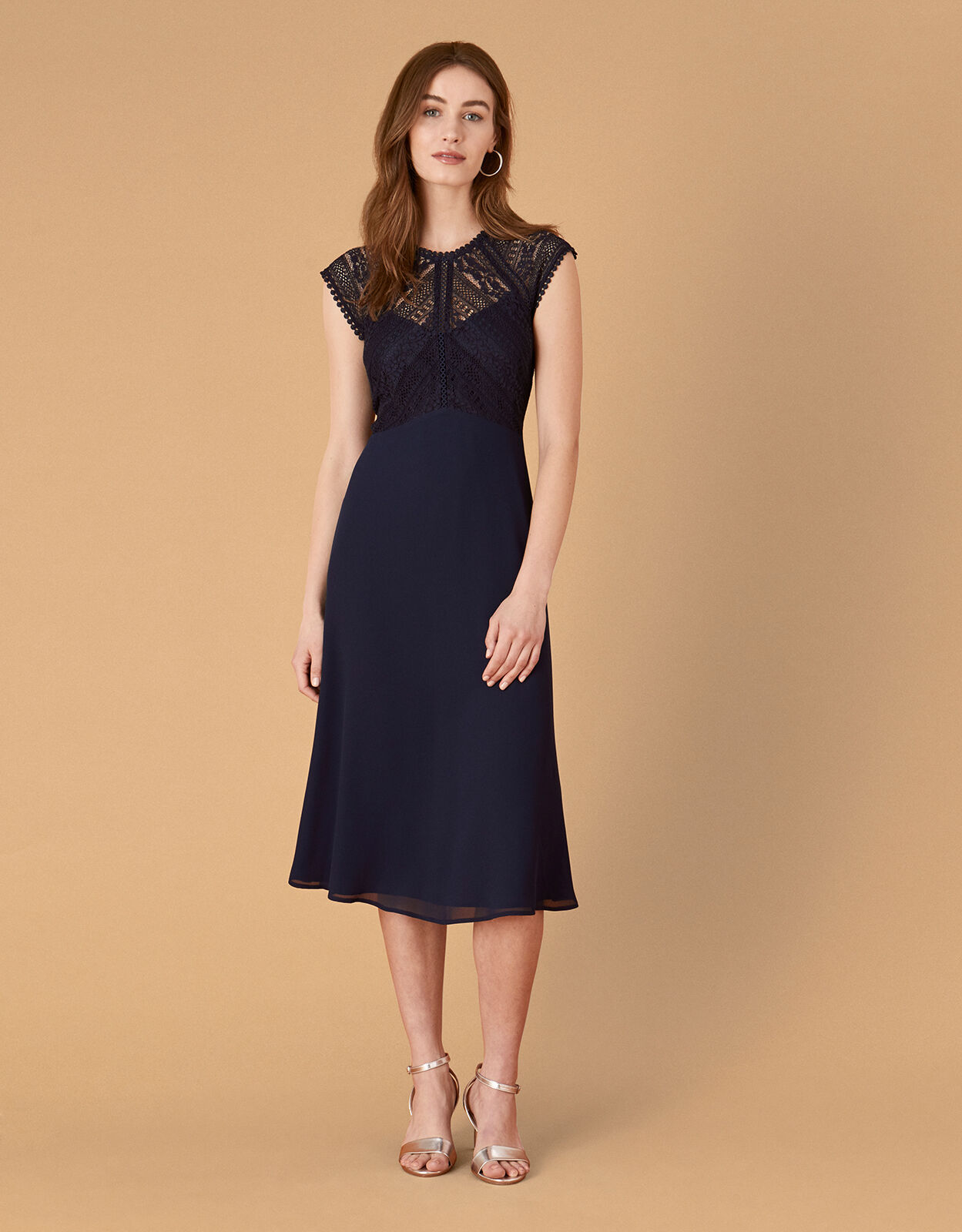 Lolita Lace Midi Dress Blue