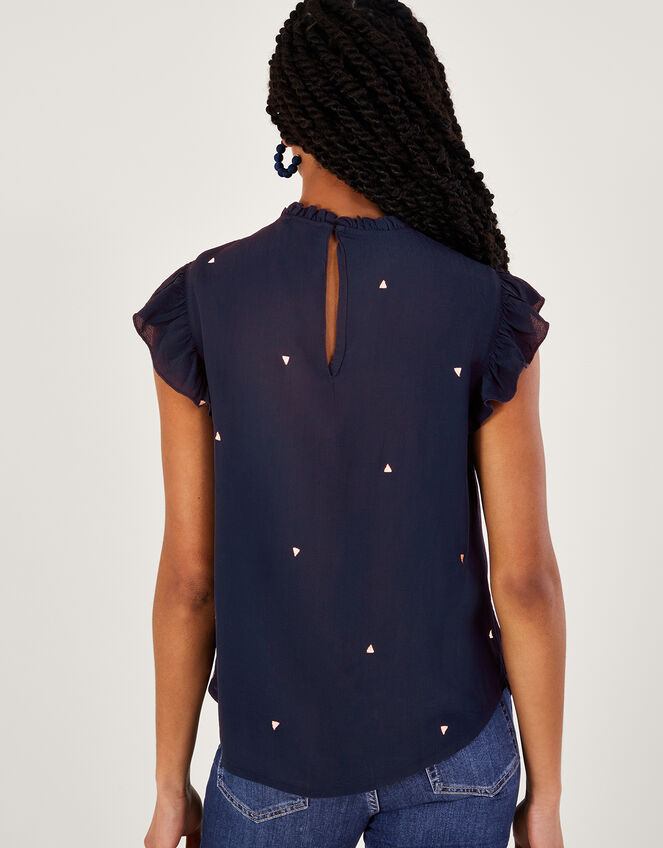 Darla Embroidered Top, Blue (NAVY), large
