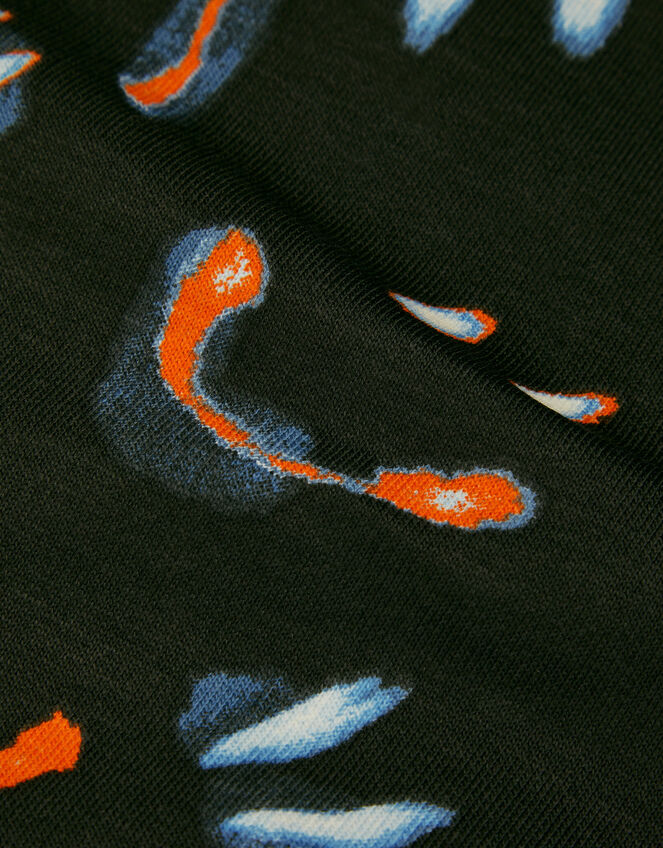 Glow In The Dark Smile Print Sweatshirt, Black (BLACK), large