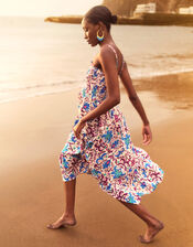 Fire Flower Ikat Cami Dress, Blue (BLUE), large