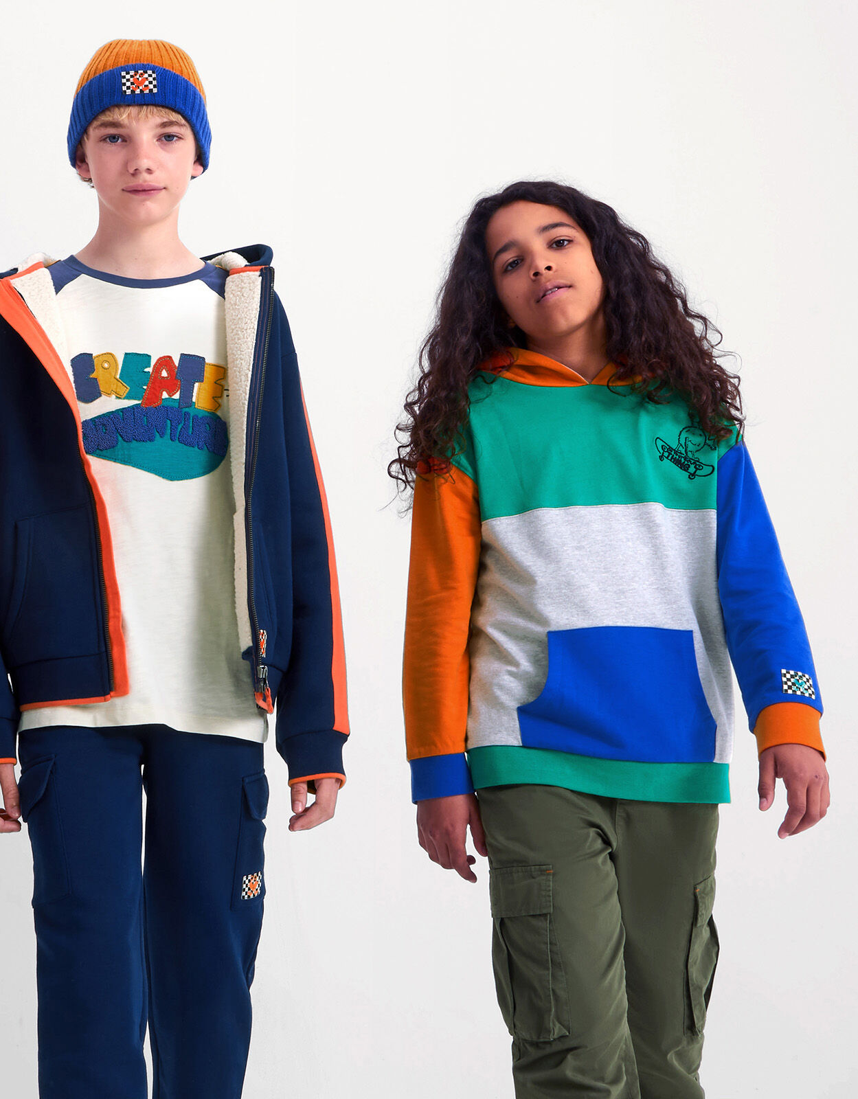 Multi color block sales hoodie