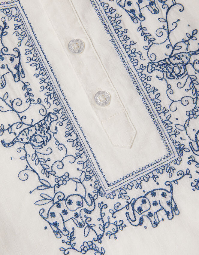 Embroidered Kurta , Ivory (IVORY), large