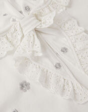 Embellished Broderie Sailor Collar Top, Ivory (IVORY), large