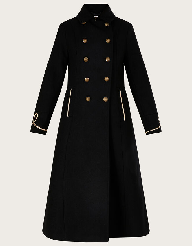 Minnie Military Long Wool Coat Black