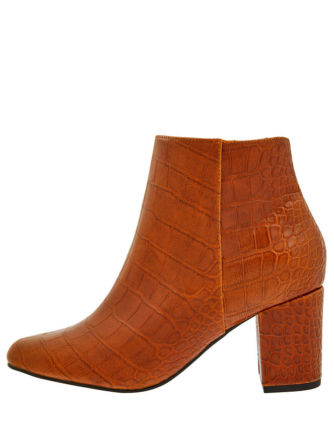 Cindy Croc Ankle Boots, Tan (TAN), large