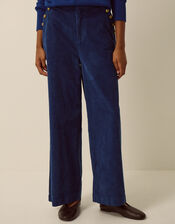 Lucy Corduroy Wide Leg Trousers, Blue (COBALT), large
