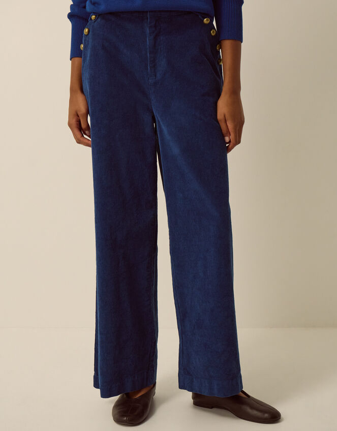 Lucy Corduroy Wide Leg Trousers, Blue (COBALT), large