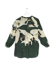 One Hundred Stars Stork Print Blouse, Green (GREEN), large