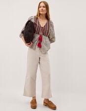 Laila Embellished Print Blouse, Ivory (IVORY), large