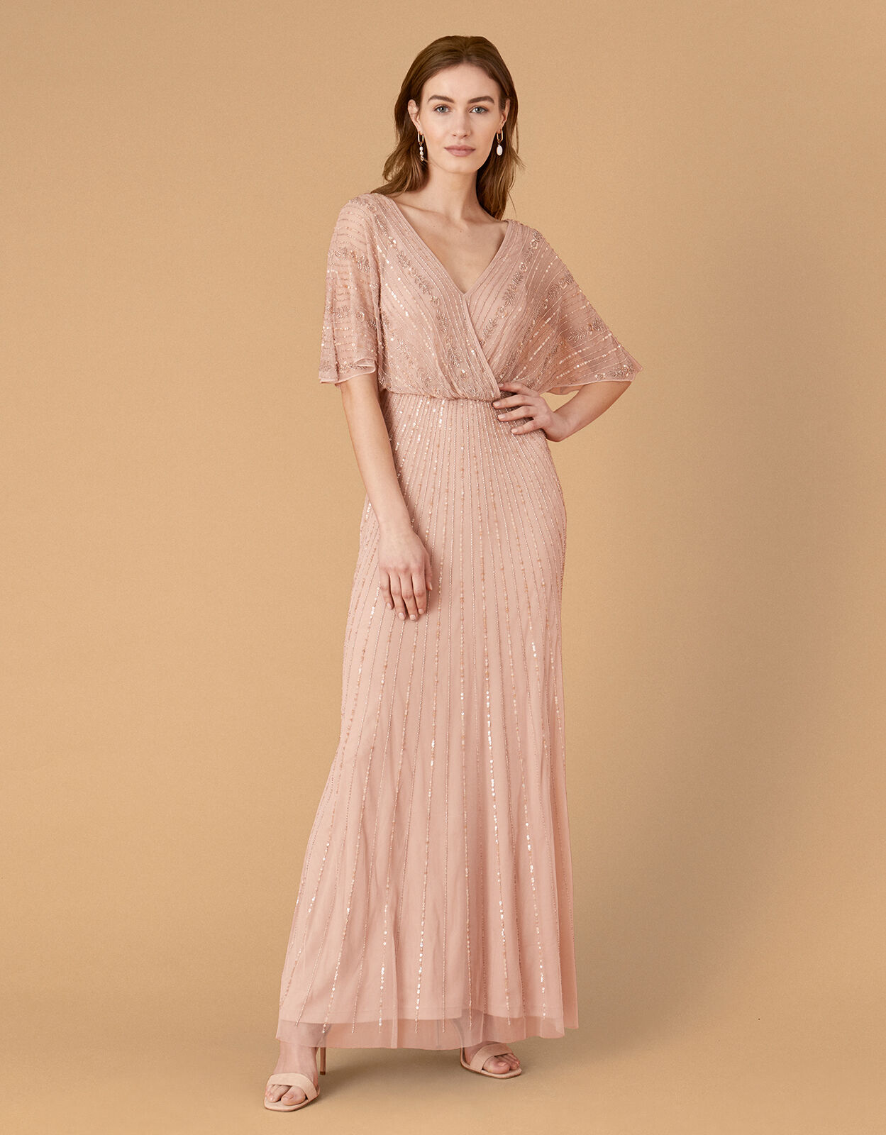 embellished wrap dress