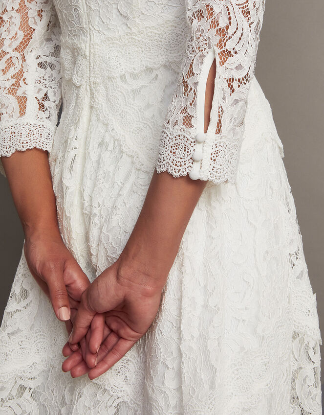 Emily Lace Hanky Hem Bridal Dress, Ivory (IVORY), large