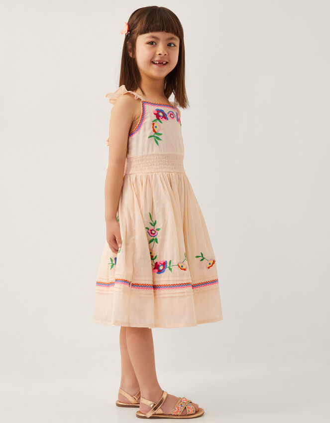 Floral Embroidered Sundress, Cream (CREAM), large