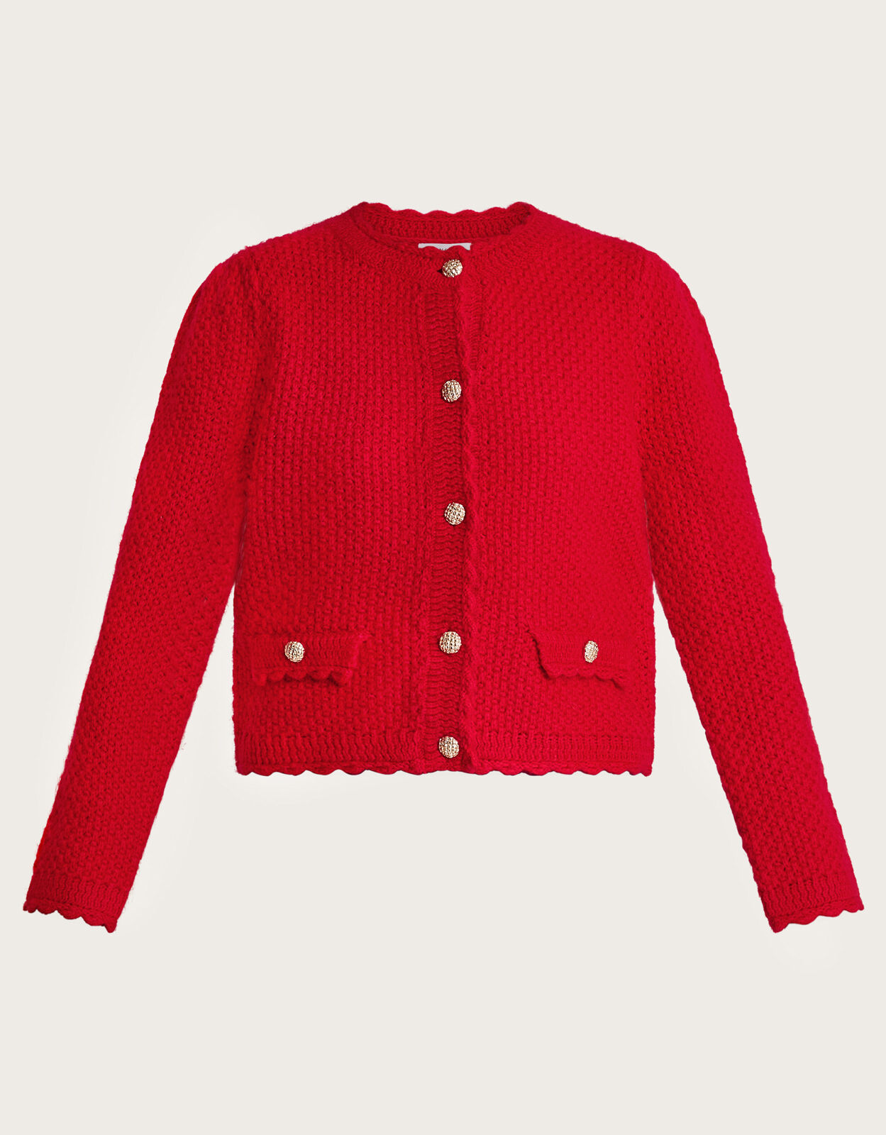 Suki Stitch Cardigan Red Cardigans Monsoon UK