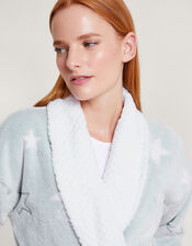 Star Print Dressing Gown, Grey (GREY), large
