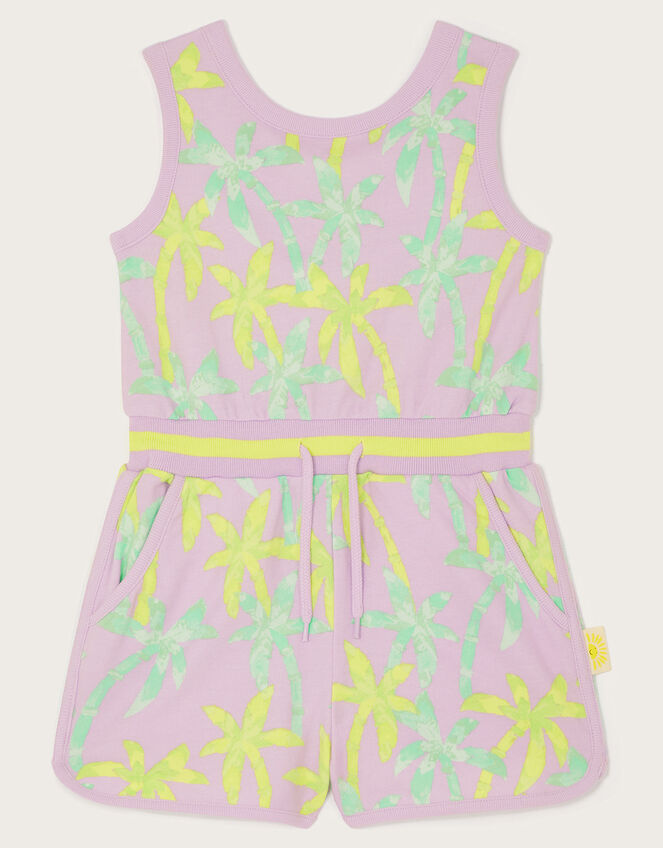 Palm Print Playsuit, Purple (PURPLE), large
