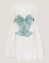 Polly Cap Sleeve Bow Party Dress, Ivory (IVORY), large