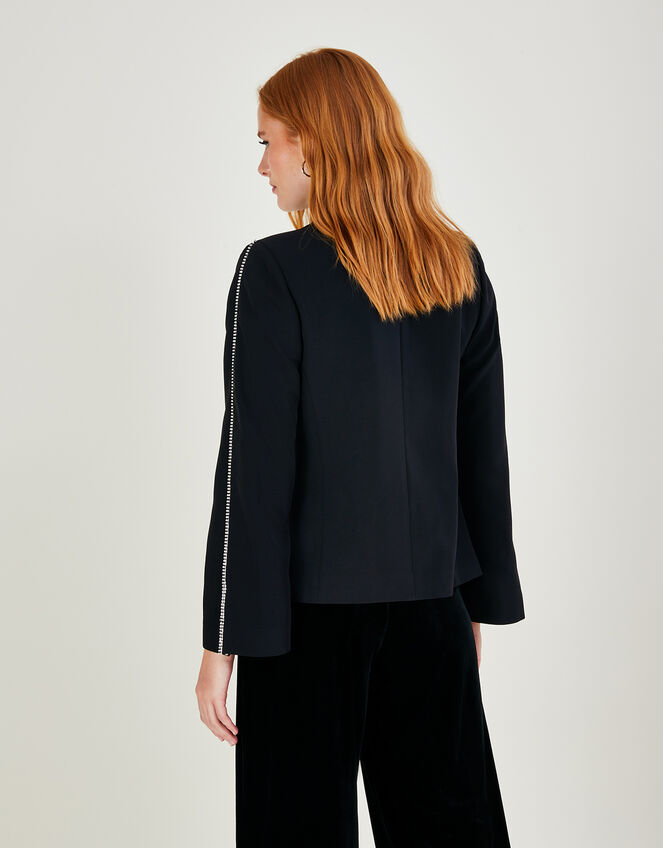 Tori Cape Trimmed Jacket, Black (BLACK), large