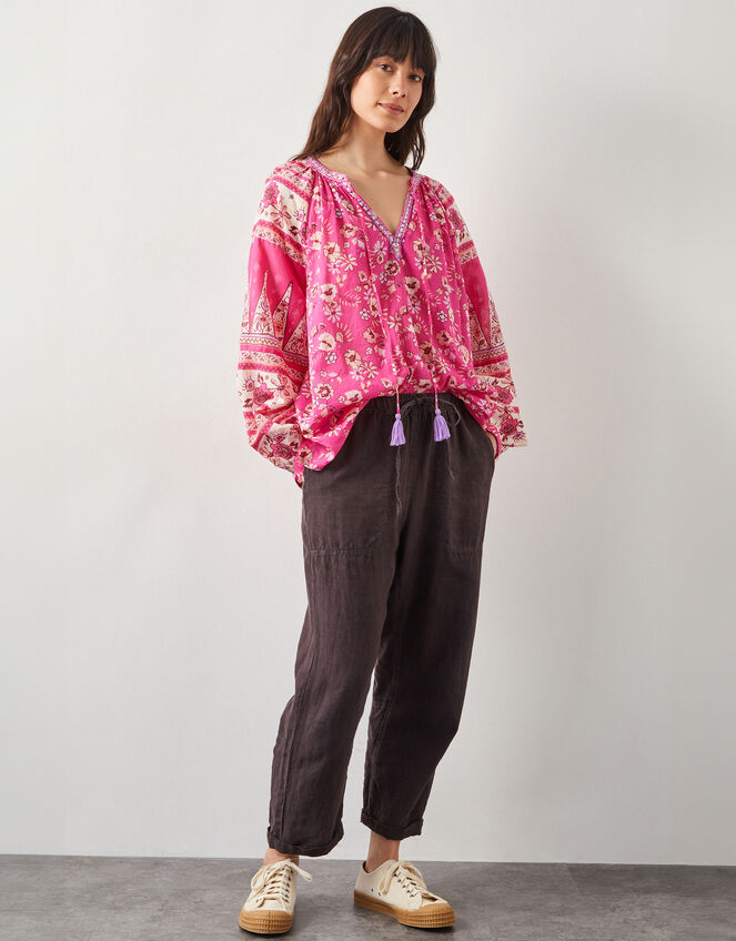 East Clementine Embroidered Floral Blouse, Pink (PINK), large