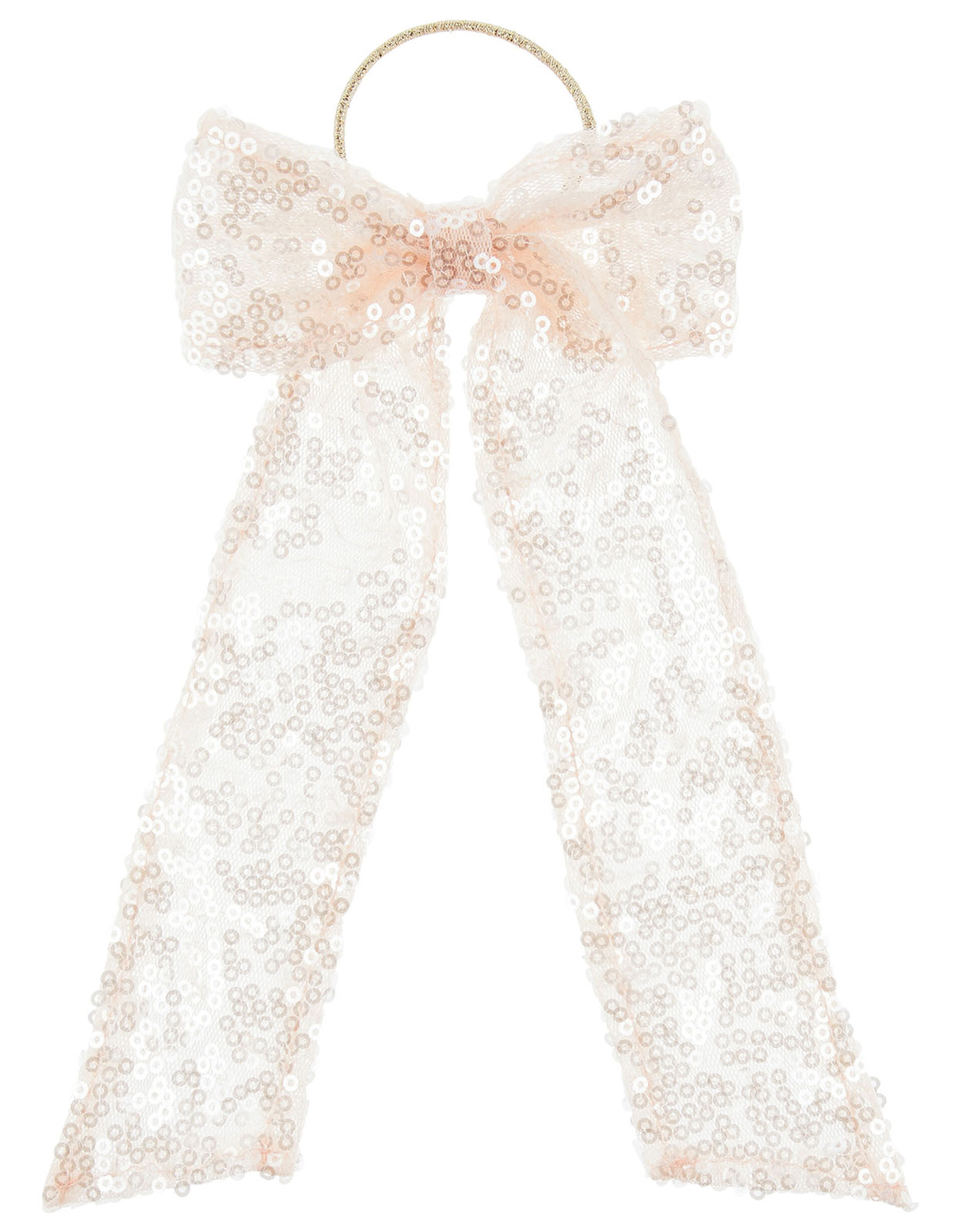 Sequin Bow Ponytail Hairband, , large