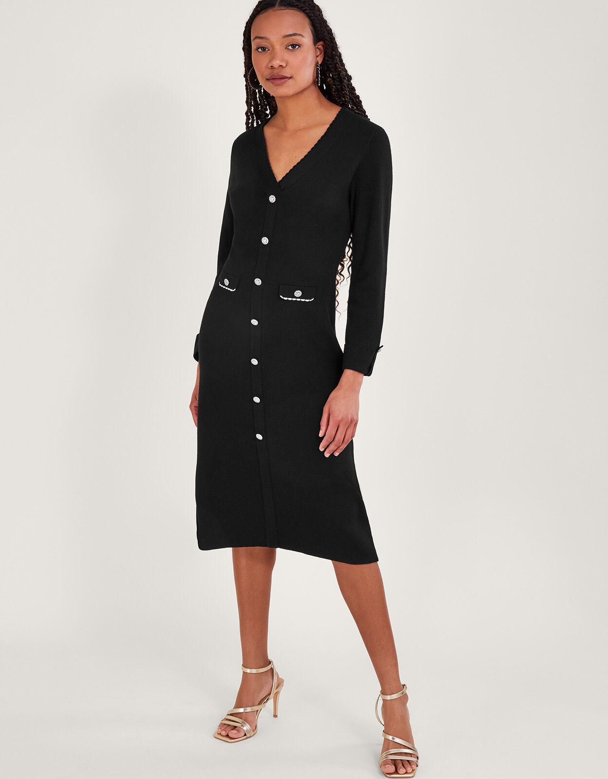 Black knit dress with pockets hot sale