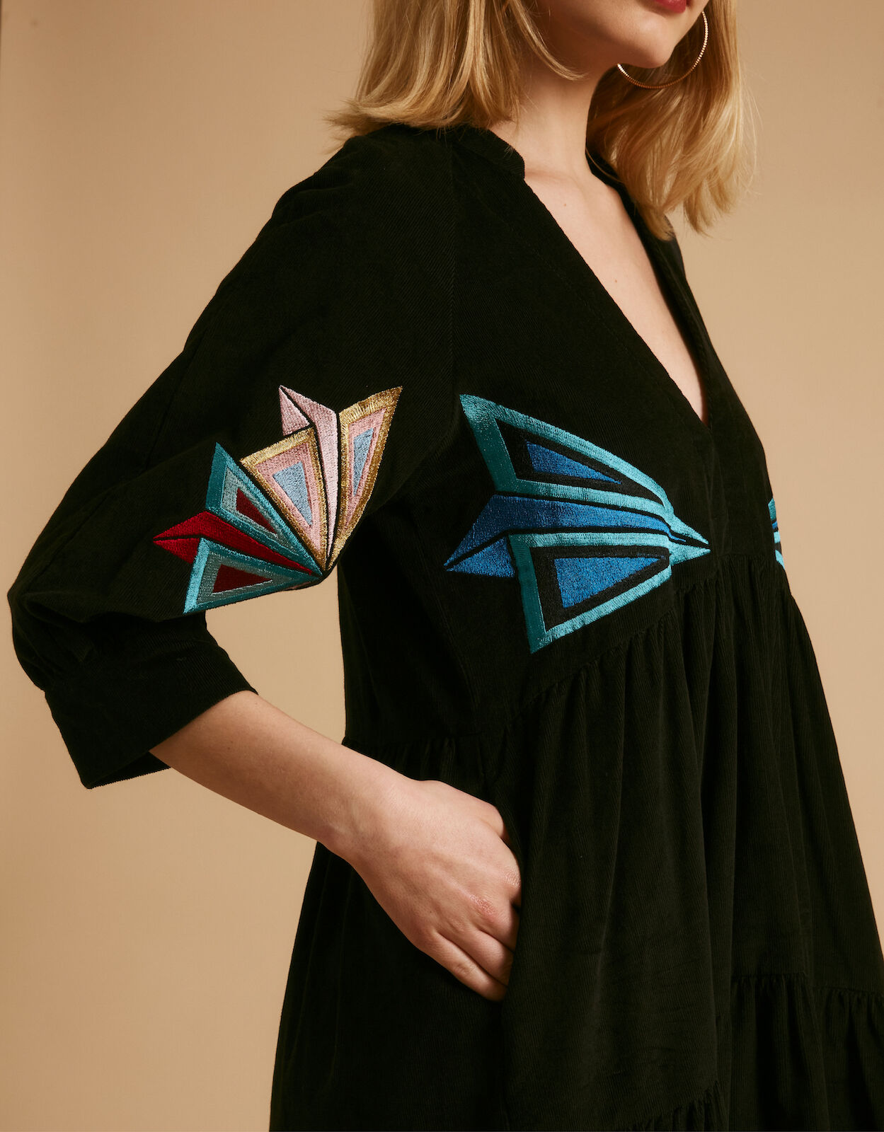Long outlet embroidered frocks