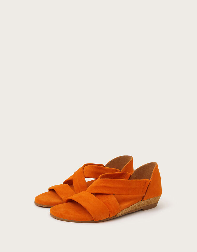 Suede Demi Wedges, Orange (ORANGE), large