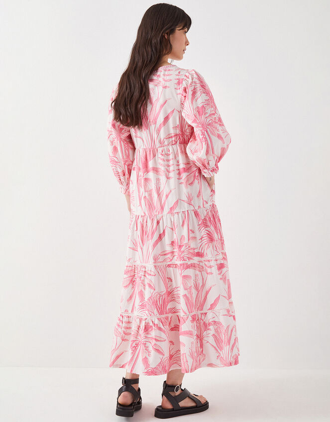 East Nanda Tropical Print Midi Dress, Pink (PINK), large