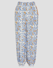 Cece Woodblock Print Harem Trousers, Blue (BLUE), large
