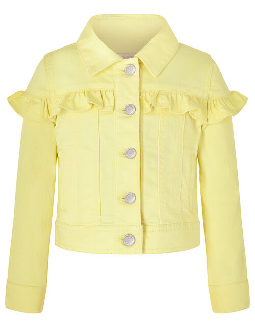 Layla Denim Jacket with Frills Yellow Girls' Coats & Jackets
