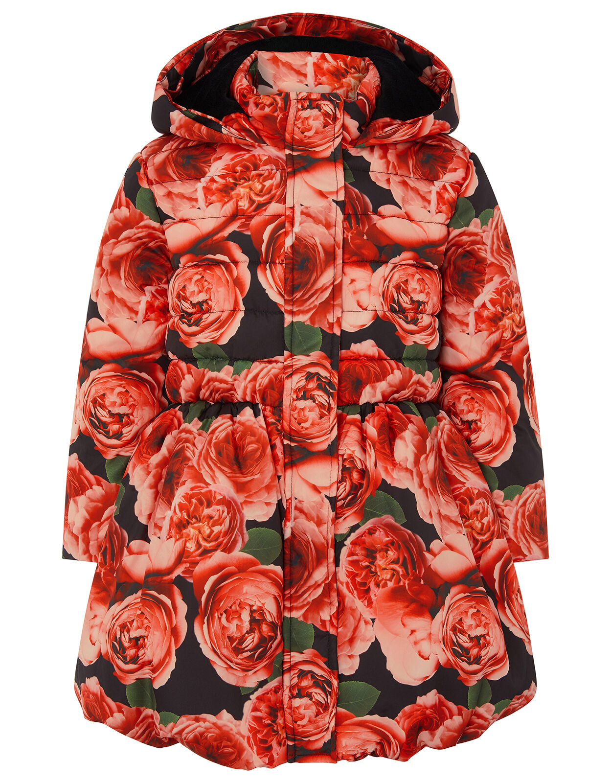 Rose Print Padded Coat Red Girls Coats Jackets Monsoon UK