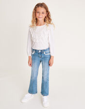 Pearl Pocket Seam Detail Jeans , Blue (BLUE), large