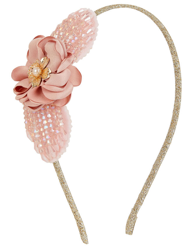 Sparkle Bead Flower Headband, , large