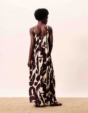 FRNCH Euphrate Printed Maxi Dress, Brown (BROWN), large