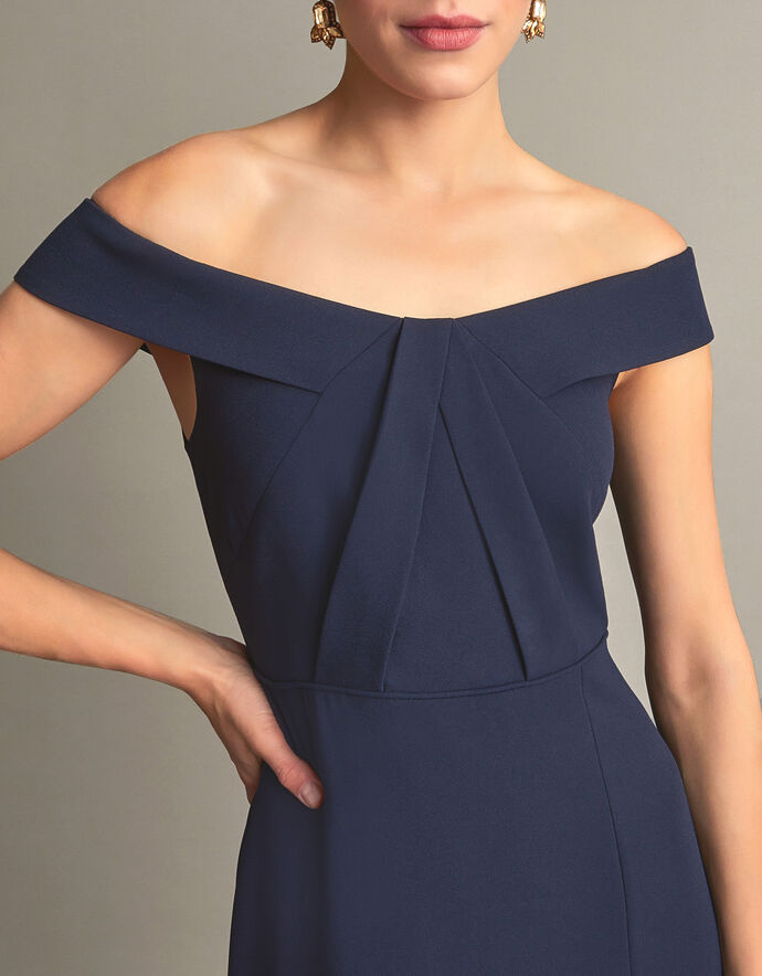 Vee Bardot Maxi Dress - Blue