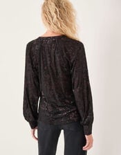 Dory Sparkle Devoré Shirt, Black (BLACK), large