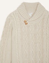 Shawl Collar Cable Knit Jumper, Camel (OATMEAL), large
