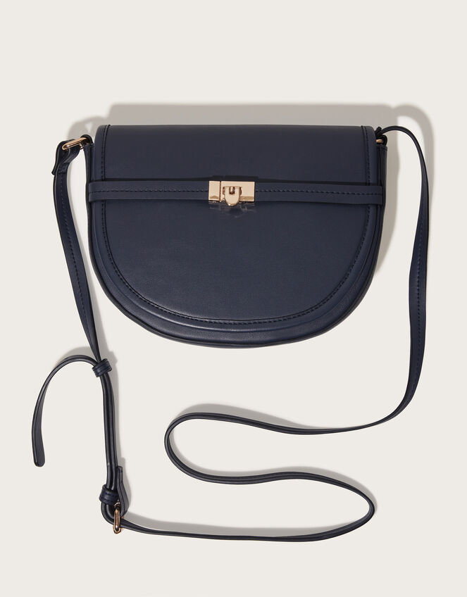 Clasp Cross-Body Bag, Blue (NAVY), large