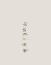6-Pack Unicorn Hair Clips, , large