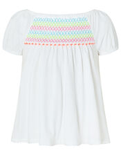 Peri Pom-Pom Top in Organic Cotton, Ivory (IVORY), large