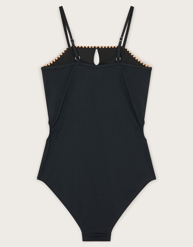 Texture Cut-Out Swimsuit, Black (BLACK), large